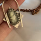 Translucent Green Fluorite Oxidized Sterling Silver Geometric Antique Design Pendant Necklace