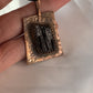 Large Raw Black Tourmaline Copper Geometric Pendant