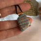 Huge Amazonite Copper Pendant Abstract Geometric Design