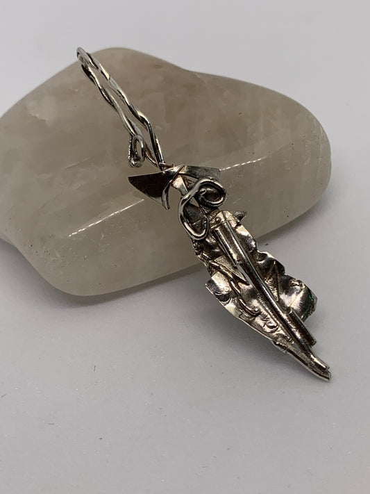 Unique Large Sterling Silver Fused Dagger Pendant Jewelry