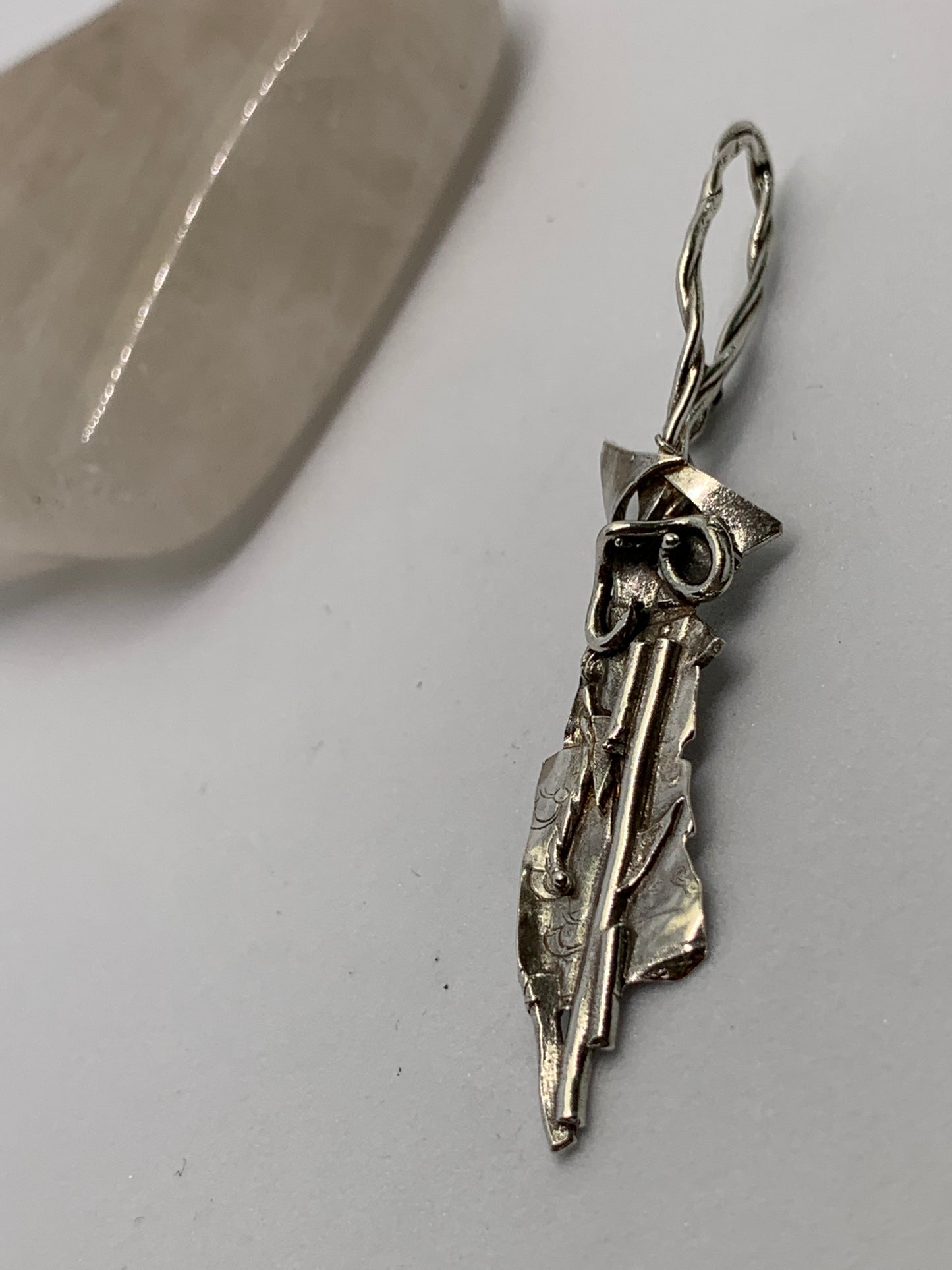 Unique Large Sterling Silver Fused Dagger Pendant Jewelry