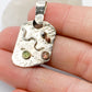 Green and Pink Geometric Large Tourmaline and Sterling Silver Pendant
