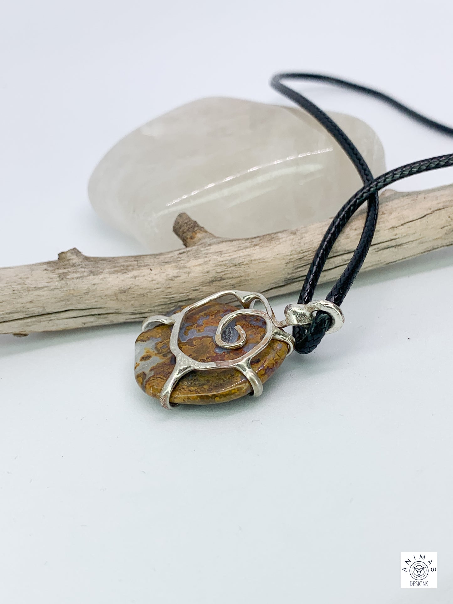 Minimalist Sterling Silver Jasper Pendant