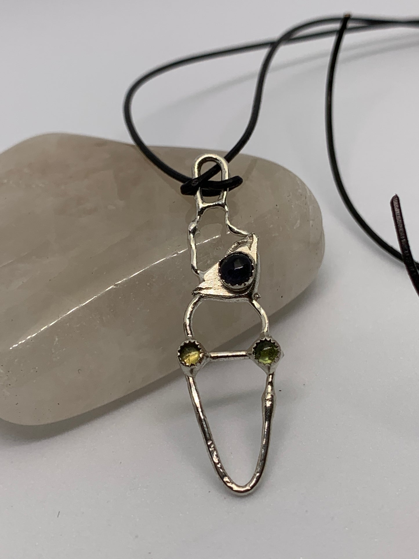 Peridot and Amethyst Sterling Silver Geometric Pendant Jewelry