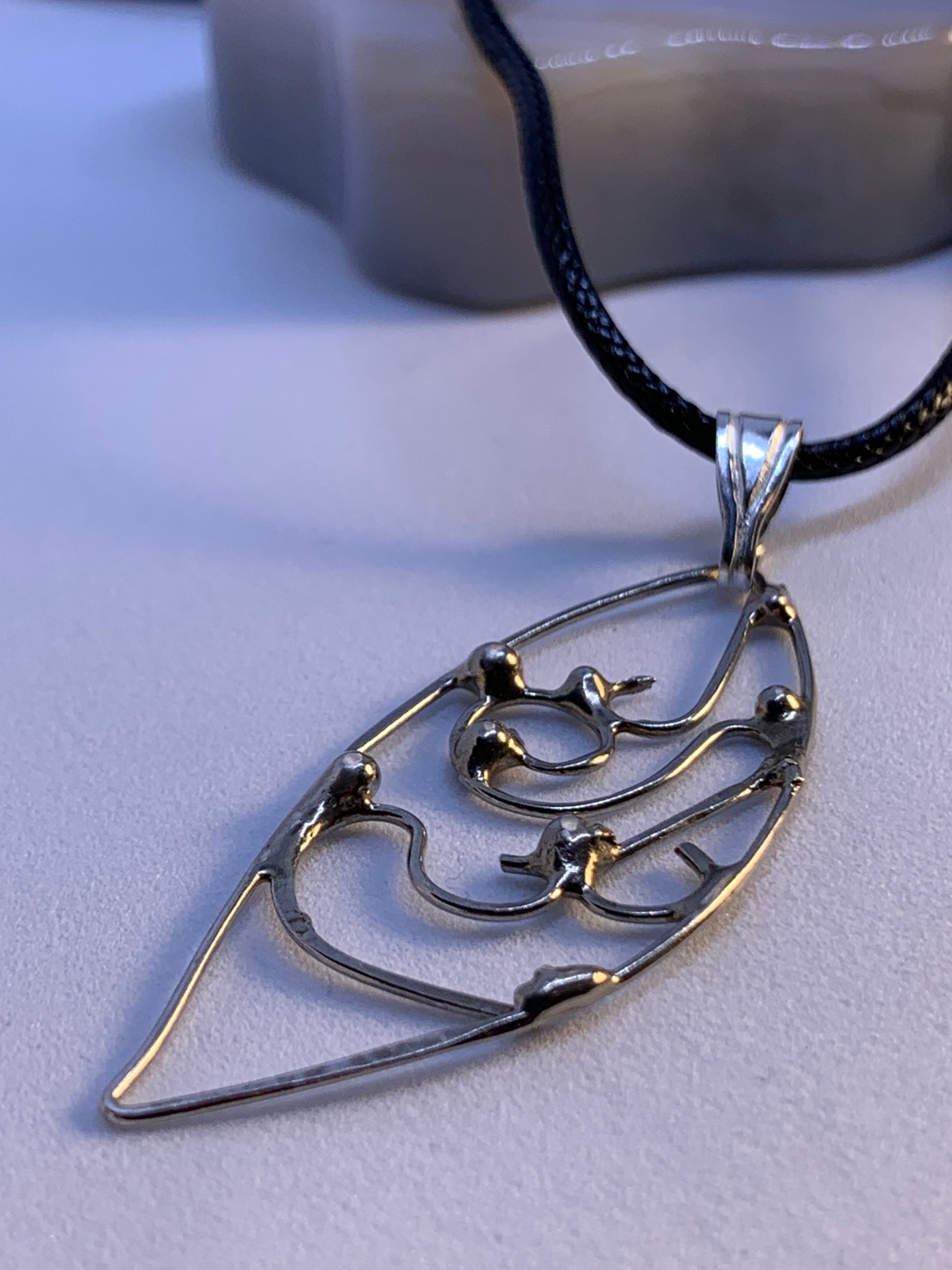 Large Abstract Geometric Pendant . This piece is mad for 925 sterling silver and is approximately 3.5" tall. 