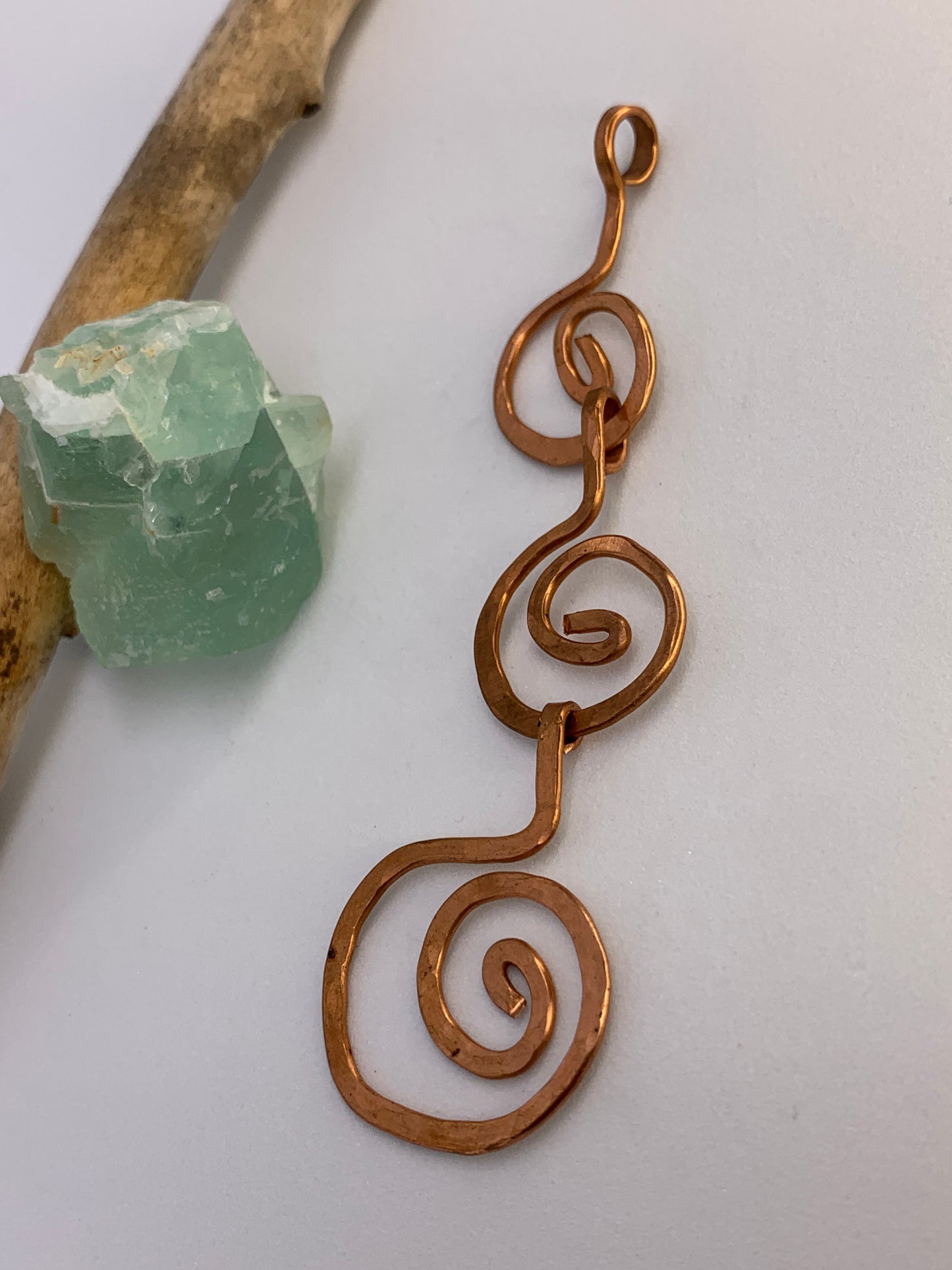 large Celtic trinity spiral pendant copper