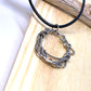 Fused Sterling Silver Necklace Circle Spiral Geometric Design